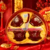 Caja de regalo roja juego de cerámica tetera casa taza tetera bandeja de té regalo elegante y práctico Specification image